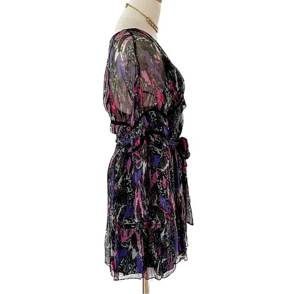 IRO Clash Floral Chiffon Ruffle Mini Dress size FR 34 / US XS 2 - Picture 9 of 16